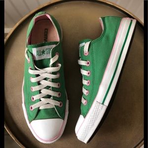 pink green converse